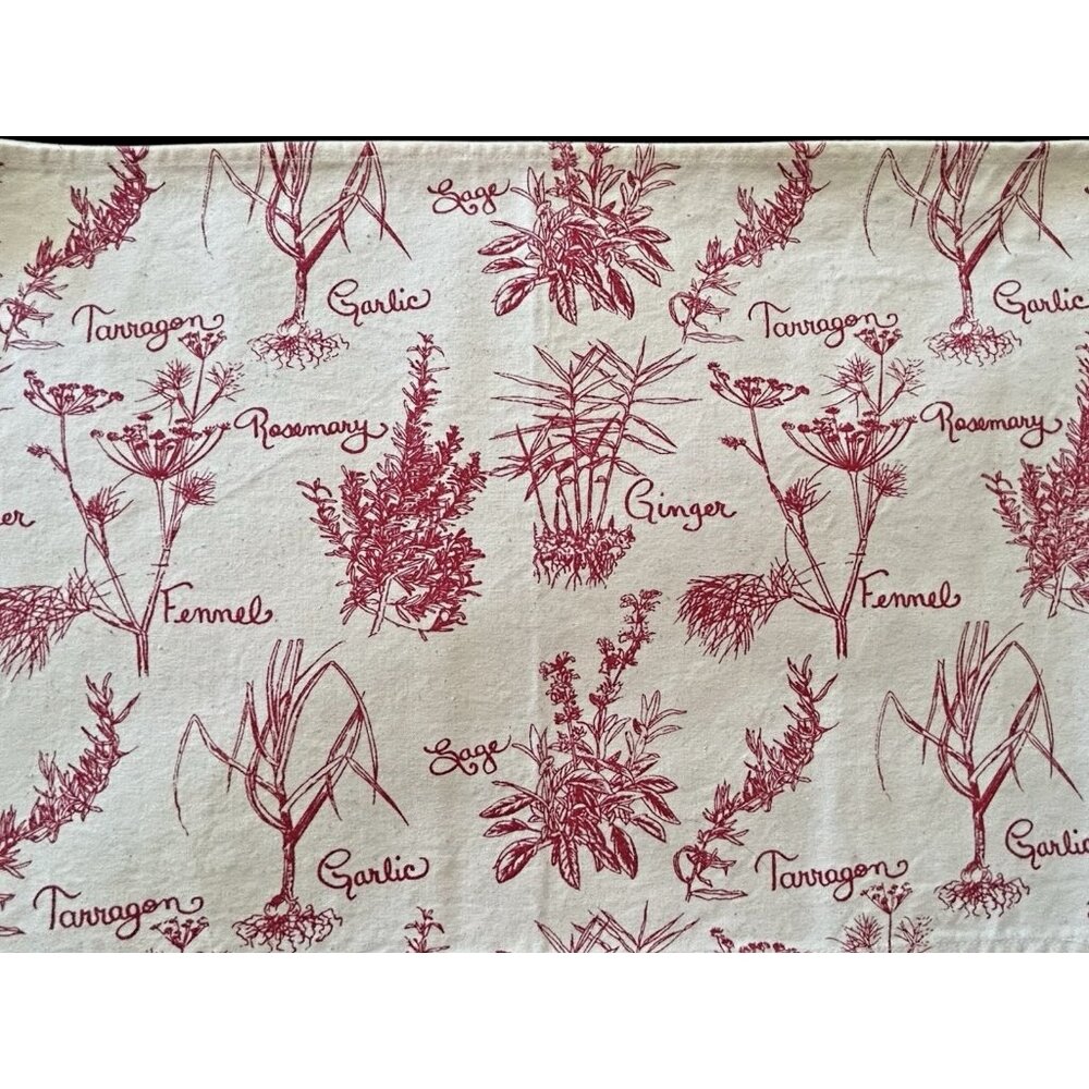 Natural Cotton Placemat Set 4 1993 KISMET Ginger Parsley Rosemary French Cottage
